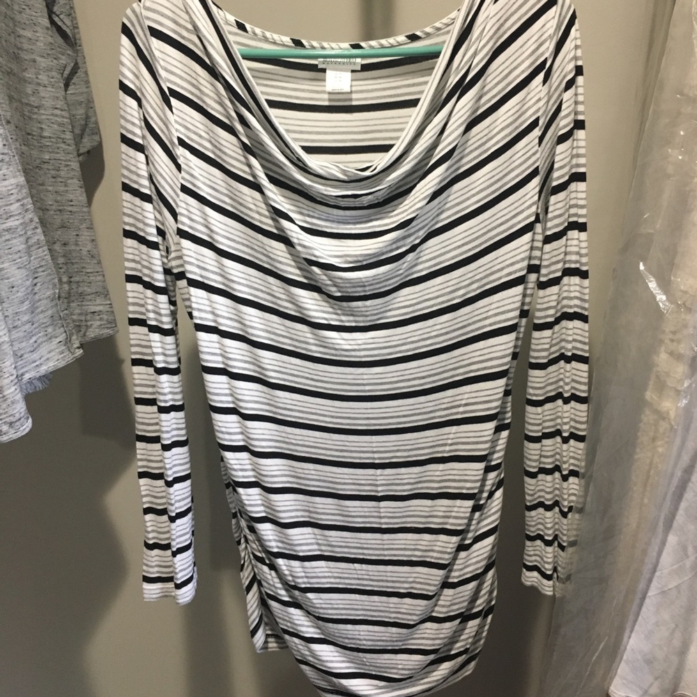 Cowl neck Motherhood Striped Maternity Shirt M